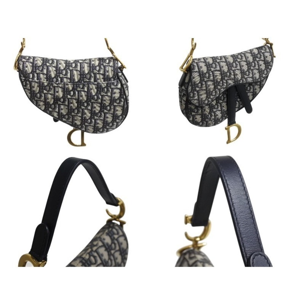 Dior Navy Leather Christian Bag Canvas Blue Saddle - Picture 3 of 8